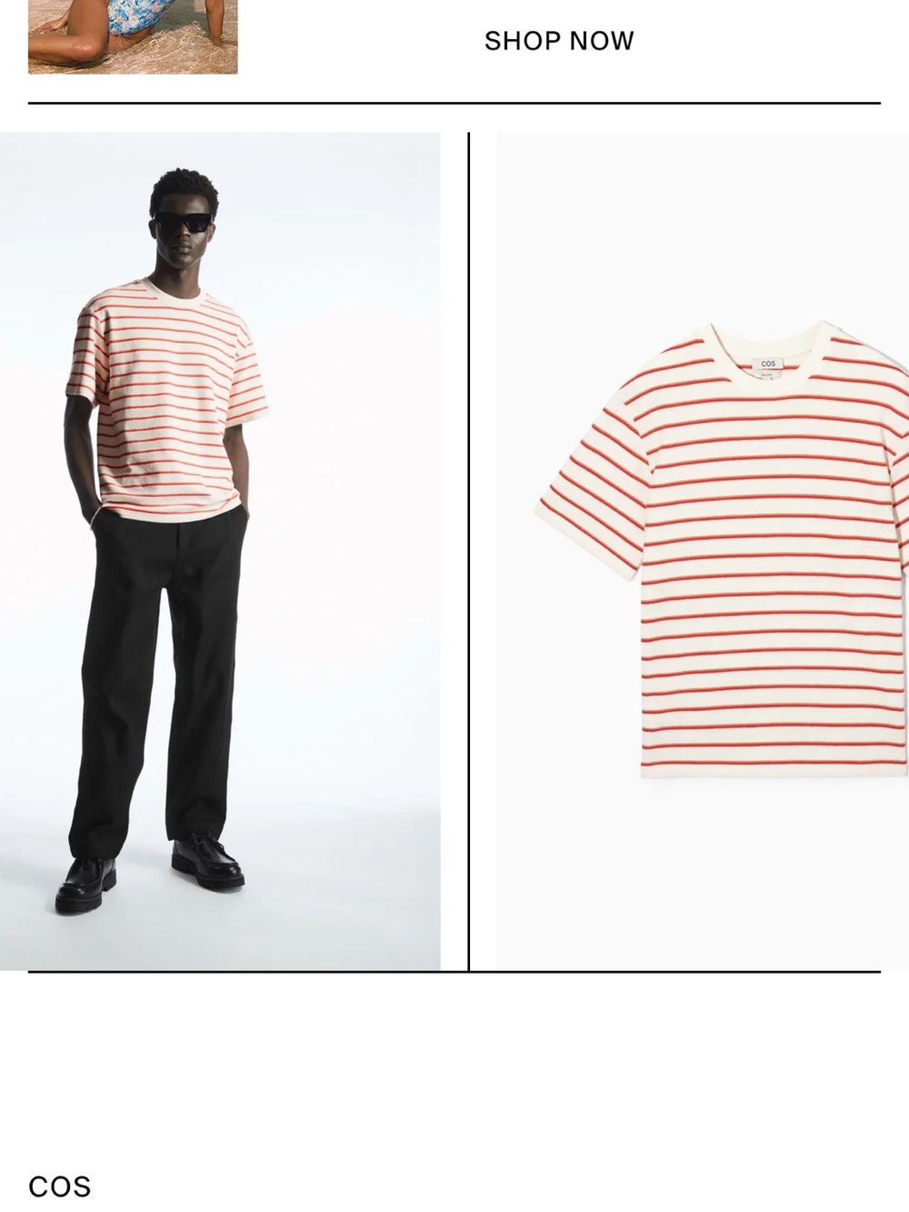 COS Striped Orange Men’s Short Sleeve